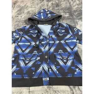 Lauren, Ralph Lauren Vintage women’s geometric print button up hooded sweater si